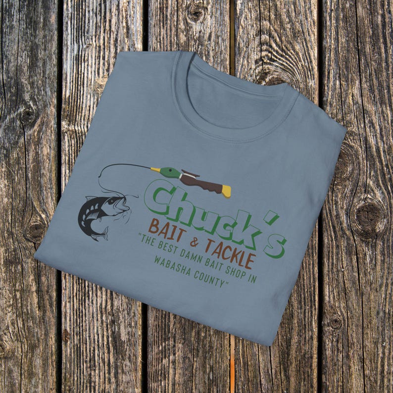 Camiseta vintage de Chucks Bait Shop, camiseta retro de pesca, camiseta de la vida en el lago, regalo para papá, camiseta de pescador del Medio Oeste, inspirada en Grumpy Old Men. imagen 14
