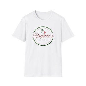 Vintage Ragettis Italian Restaurant Logo Softstyle T-Shirt, Grumpier Old Men Movie Tee, Unisex Shirt, Retro Gift Top, Movie Fan Apparel