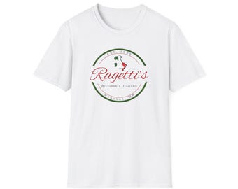 Vintage Ragettis Italian Restaurant Logo Softstyle T-Shirt, Grumpier Old Men Movie Tee, Unisex Shirt, Retro Gift Top, Movie Fan Apparel