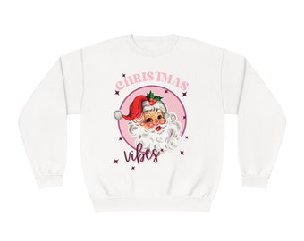 Unisex NuBlend® Crewneck Sweatshirt Christmas Vines Santa Retro Vintage Shirt