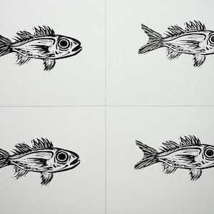 Handmade Fish Lino Print