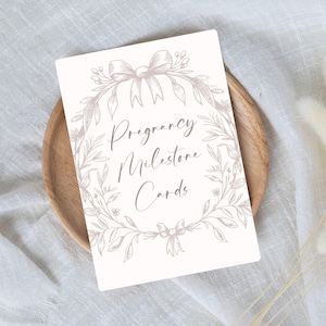 Cartes florales vintage d'étape importante de la grossesse | Accessoires photo hebdomadaires et mensuels | Souvenir de maternité élégant | Premier coup de pied, échographie et plus encore