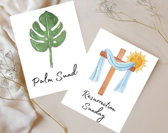 Holy Week Cards | Christian Easter Basket | Easter Story Cards | Holy Week Printable | Christian Easter Advent Countdown | Sunday School