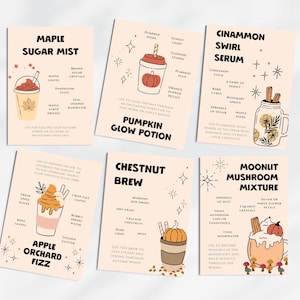 Cartes de recettes de cuisine à la boue et aux potions d'automne | Jeux de fées d'automne à imprimer pour enfants | Faire semblant d'apprendre en plein air | Jeu sensoriel nature d'automne