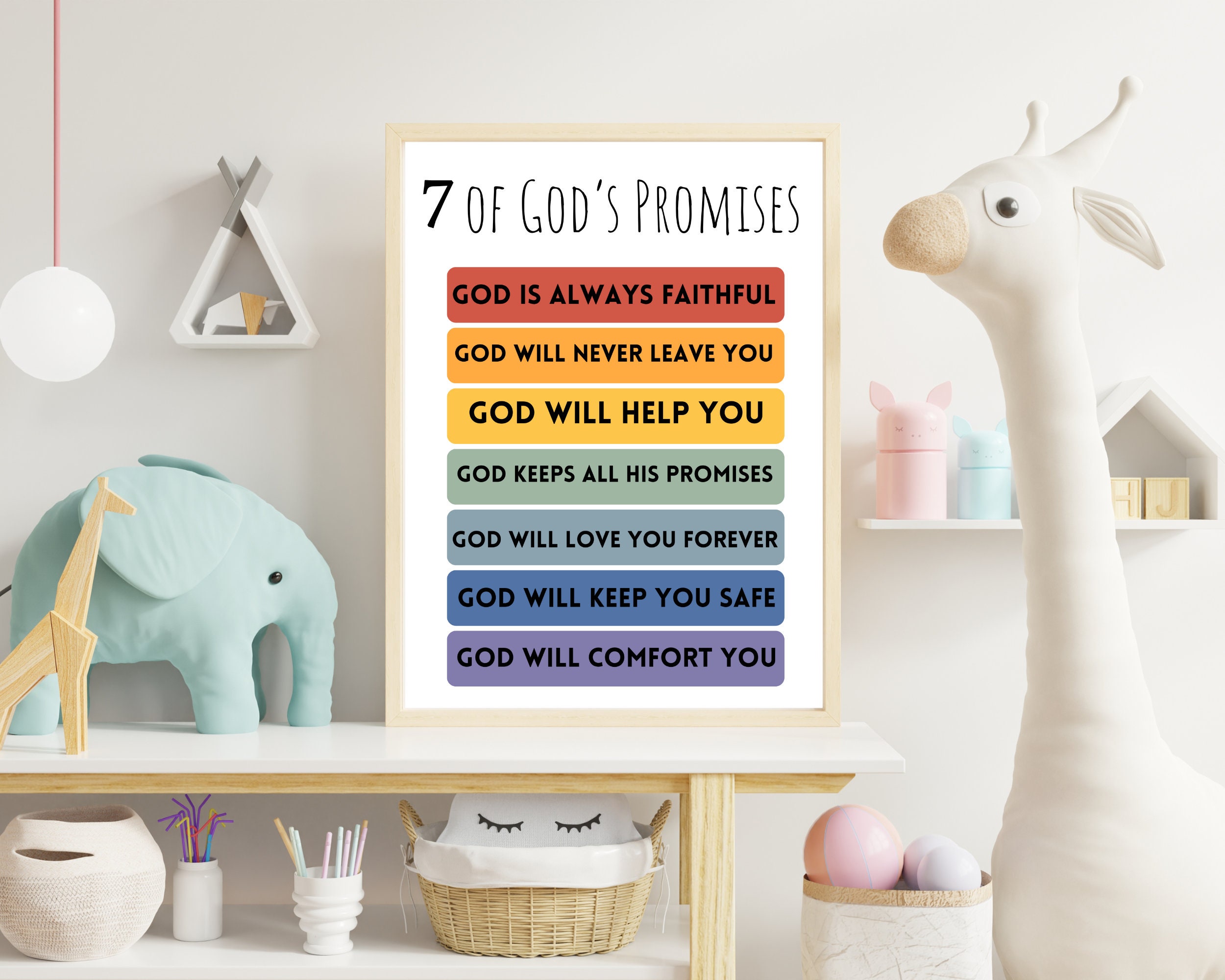 7 of God's Promises Christian Scripture Poster Kids - Etsy