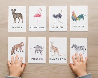 Zoo Farm Animals Flashcards Montessori Homeschool PDF Educational Learning Cards | Toddler Language Development