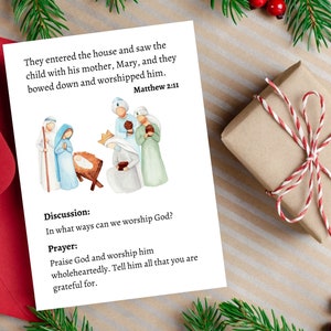 Advent Scripture Cards for Kids | Printable Christmas Story Cards | Nativity Advent Calendar | Kids Scripture Devotions | Bible Cards