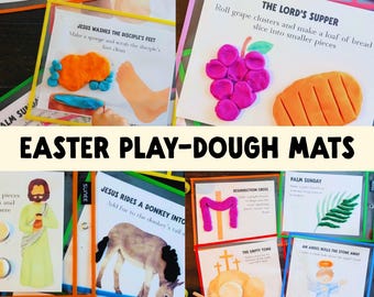 Easter Playdough Mats | Christian Preschool Sunday School Activity (Digital Download) | Christian Easter Basket Filler