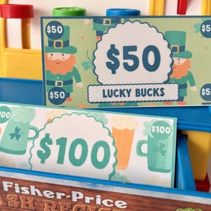 St. Patrick's Day Lucky Bucks – Pretend Play Money, Classroom Math (Digital Download)