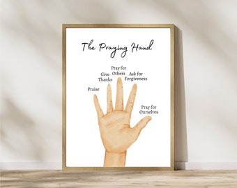 Kids' Finger Prayer Guide: Christian Nursery Wall Art (Digital Download)
