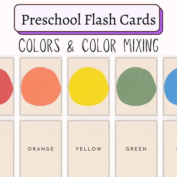 Tarjetas de colores Montessori / Colores del arcoíris, aprendizaje preescolar (PDF)