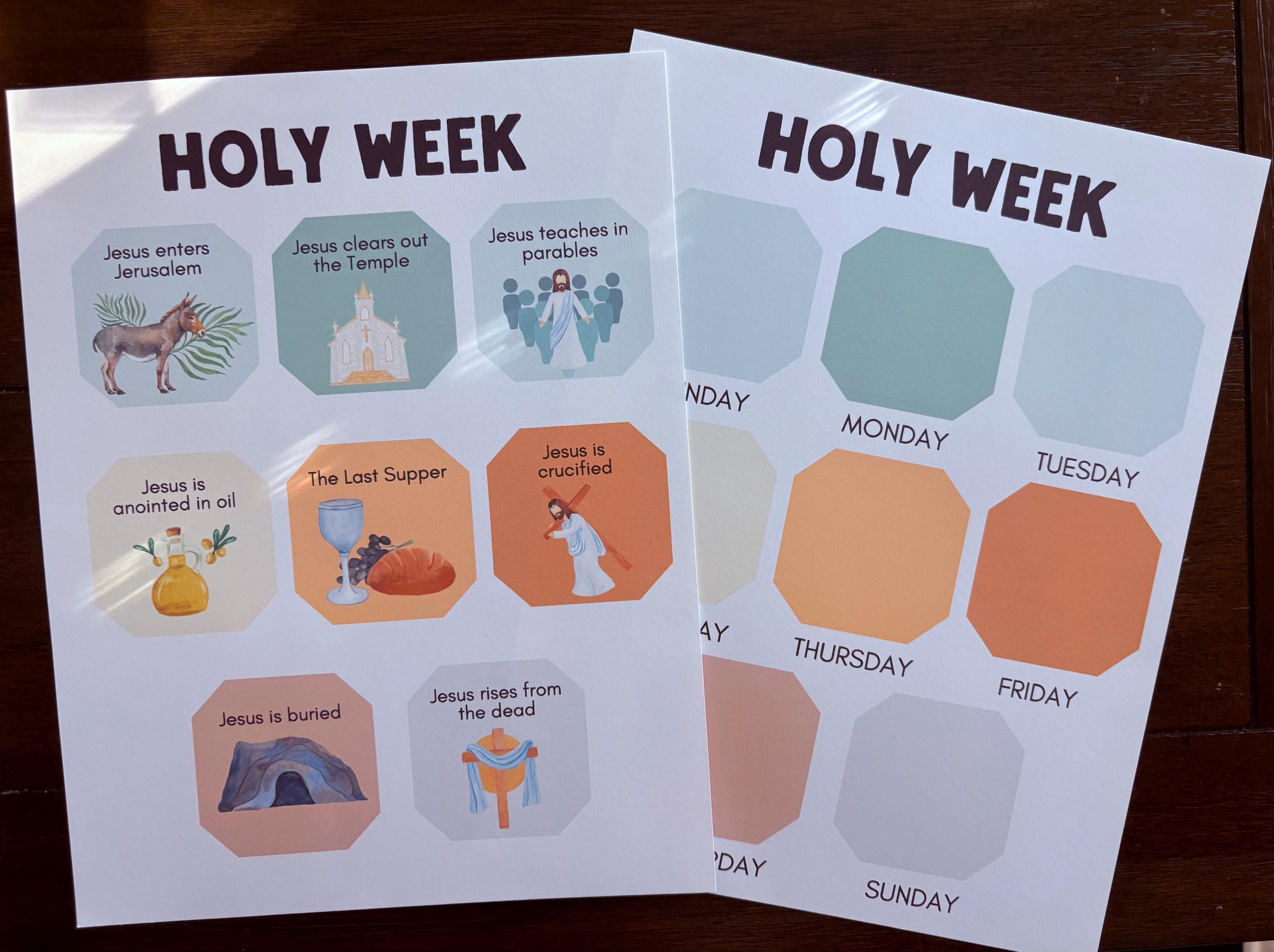 Holy Week Countdown Printable for Kids | Toddler Bible Busy Book Easter ...