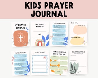 My Prayer Journal for Kids with Prompts | Christian Gratitude Activity | Sunday School Homeschool Curriculum | Printable Devotional