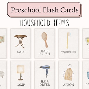 Communicatiekaarten voor huishoudelijke artikelen | Geheugenspel Montessori-flashcards | Autismevisuals voor speciaal onderwijs | Alledaagse voorwerpen