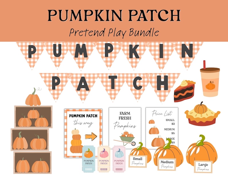 Fall Farmer’s Market Pretend Play Pack | Pumpkin Patch Dramatic Play ...