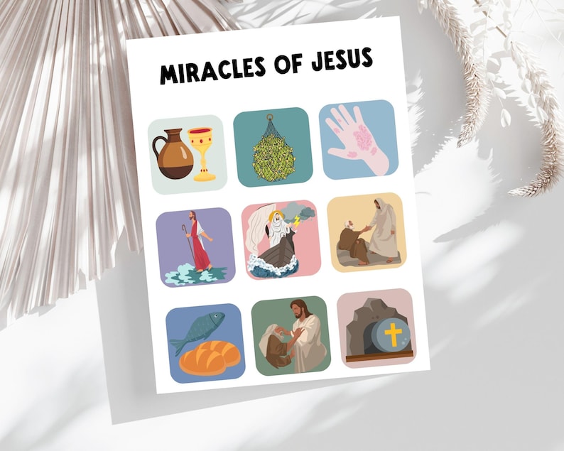 Miracles of Jesus Printable Worksheet for Kids | Christian Bible Busy ...