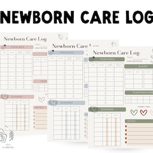 Registro di cura del neonato stampabile / Monitoraggio pannolini e alimentazione per neonati / Tabella della routine quotidiana del bambino / Pianificatore di gravidanza / Programma modificabile per neonati
