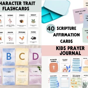 Christian preschool Bible teaching resources bundle, printable scripture posters and educational activities for kids.