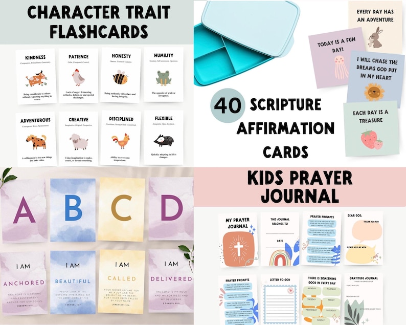 Christian preschool Bible teaching resources bundle, printable scripture posters and educational activities for kids.