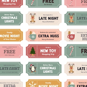 Personalized Christmas Coupon Book: Printable Holiday Reward Cards for Kids' Stocking Stuffers