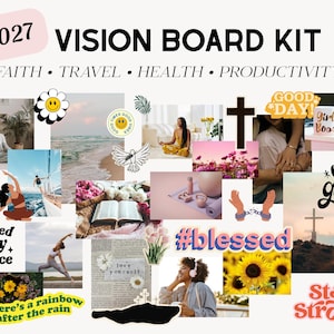 2027 Christian Vision Board Kit Printable | 2,000+ Elements, Bible Verses, Affirmations, & Faith-Based Goal-Planner Pages