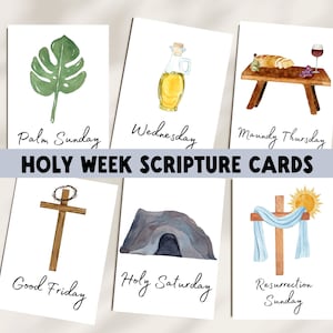 Holy Week Countdown Easter Story Cards | Jesus Centered Easter Basket Filler & Christian Sunday School Lesson
