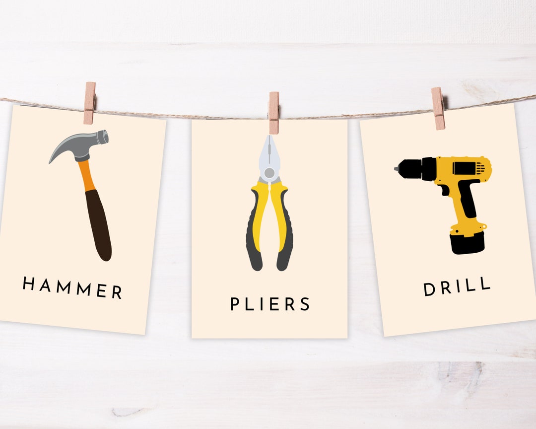 30 Tools Flashcards Tools Learning Pack Tool Identification Flashcards Toddler Montessori