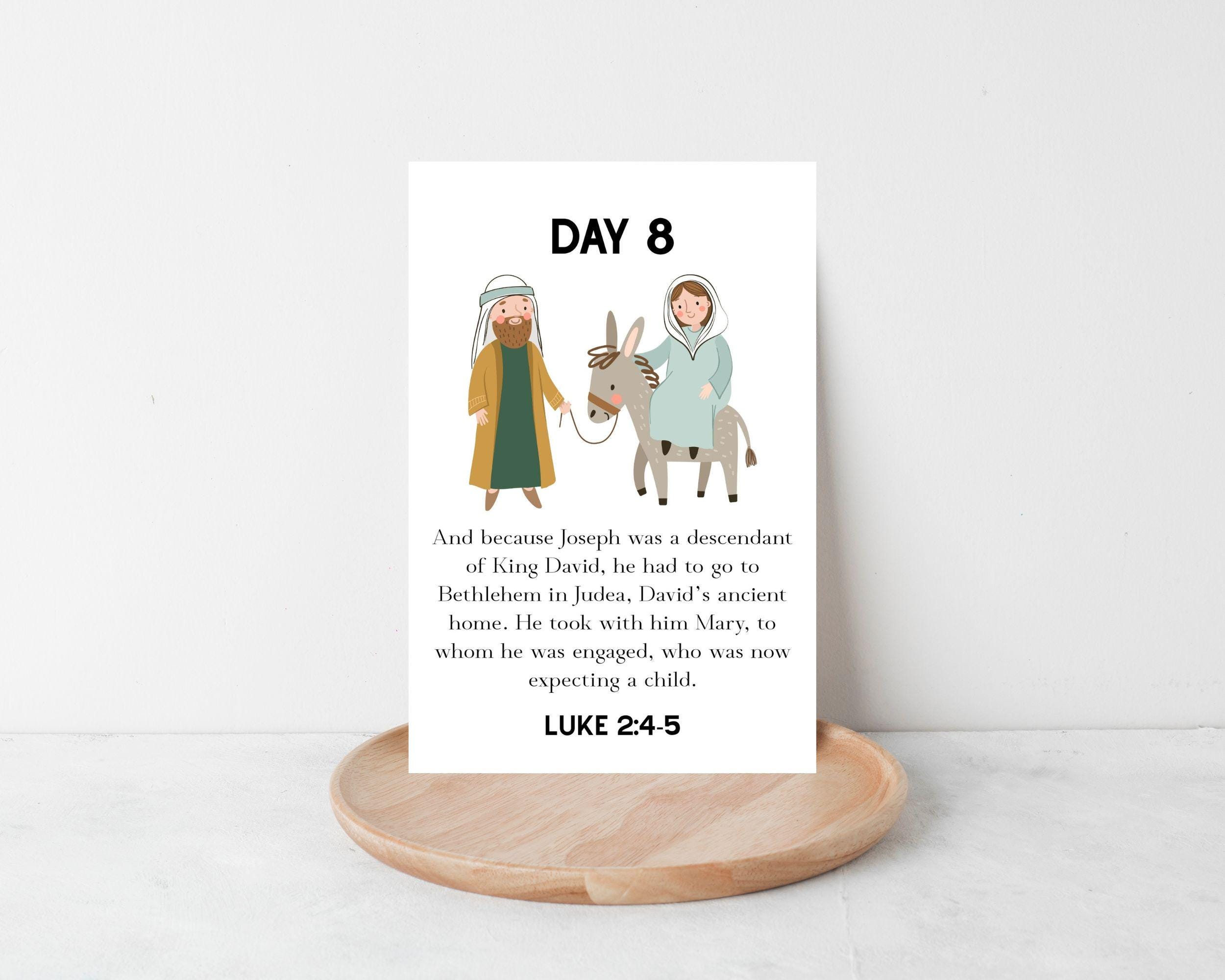 Christmas Story Advent Cards, Printable Nativity Flashcards for Kids ...