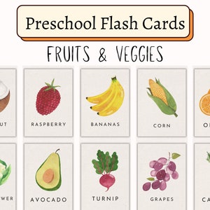 Tarjetas Montessori de frutas y verduras / Juego de simulación de mercado agrícola imprimible / Nutrición infantil, alimentación saludable / Comida de cocina de juguete