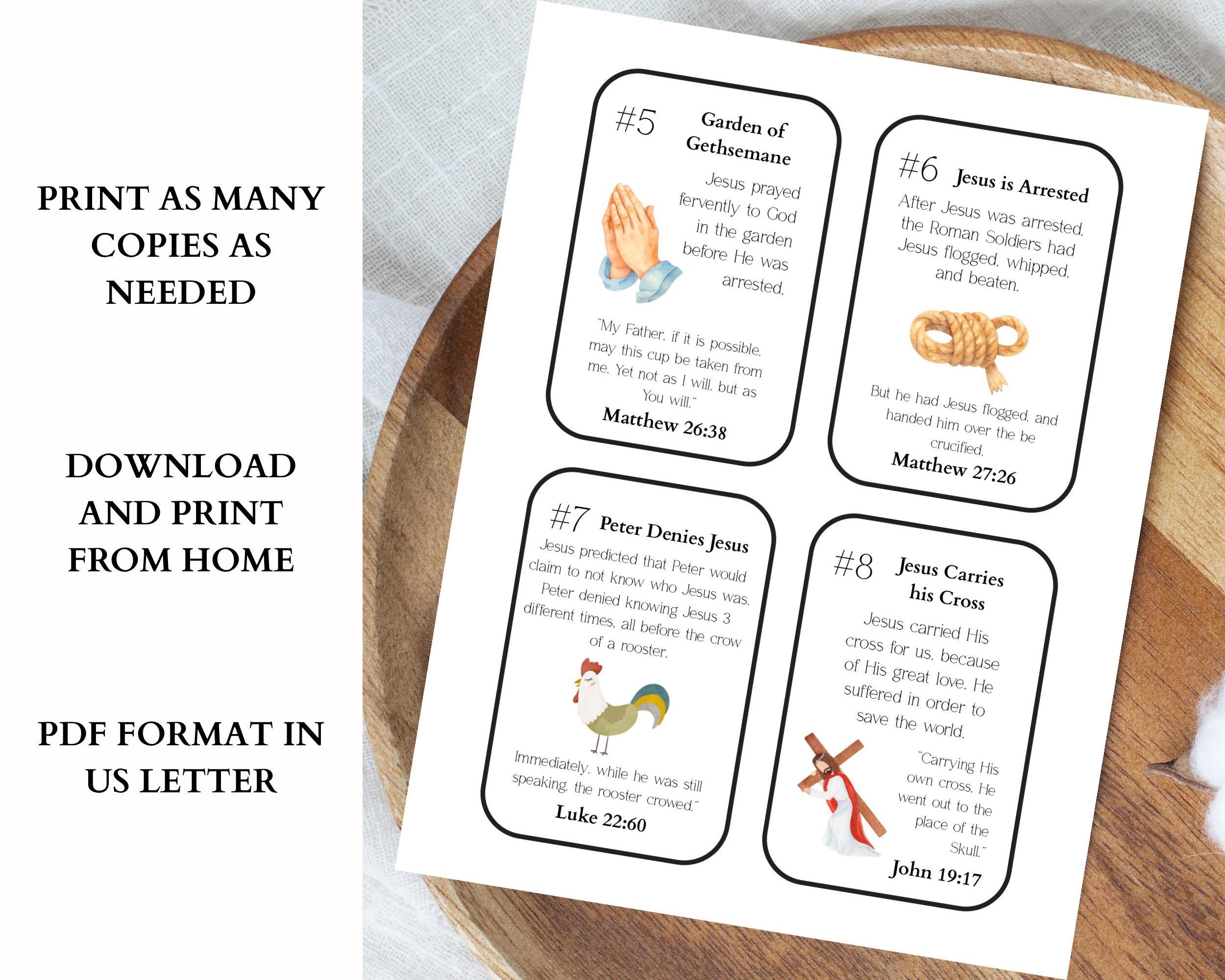Religious Easter Story Cards for Resurrection Eggs- Christian Printable ...