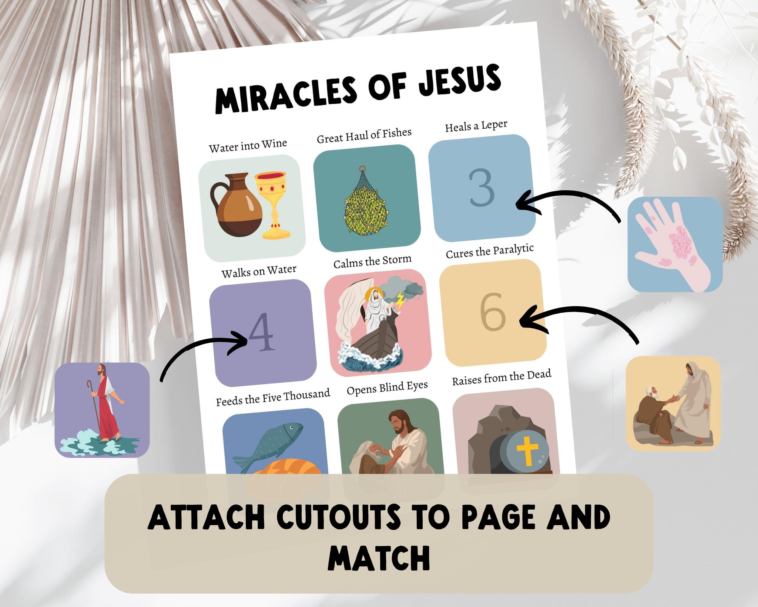 Miracles of Jesus Printable Worksheet for Kids | Christian Bible Busy ...
