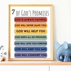 7 of God's Promises Christian Scripture Poster Kids - Etsy