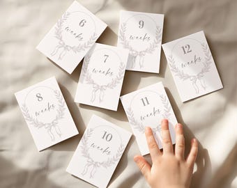 Tarjetas de oración para el embarazo / Tarjetas con versículos bíblicos semanales para futuras mamás / Accesorio para fotos de la barriga / Elegante recuerdo de maternidad / Regalo cristiano imprimible