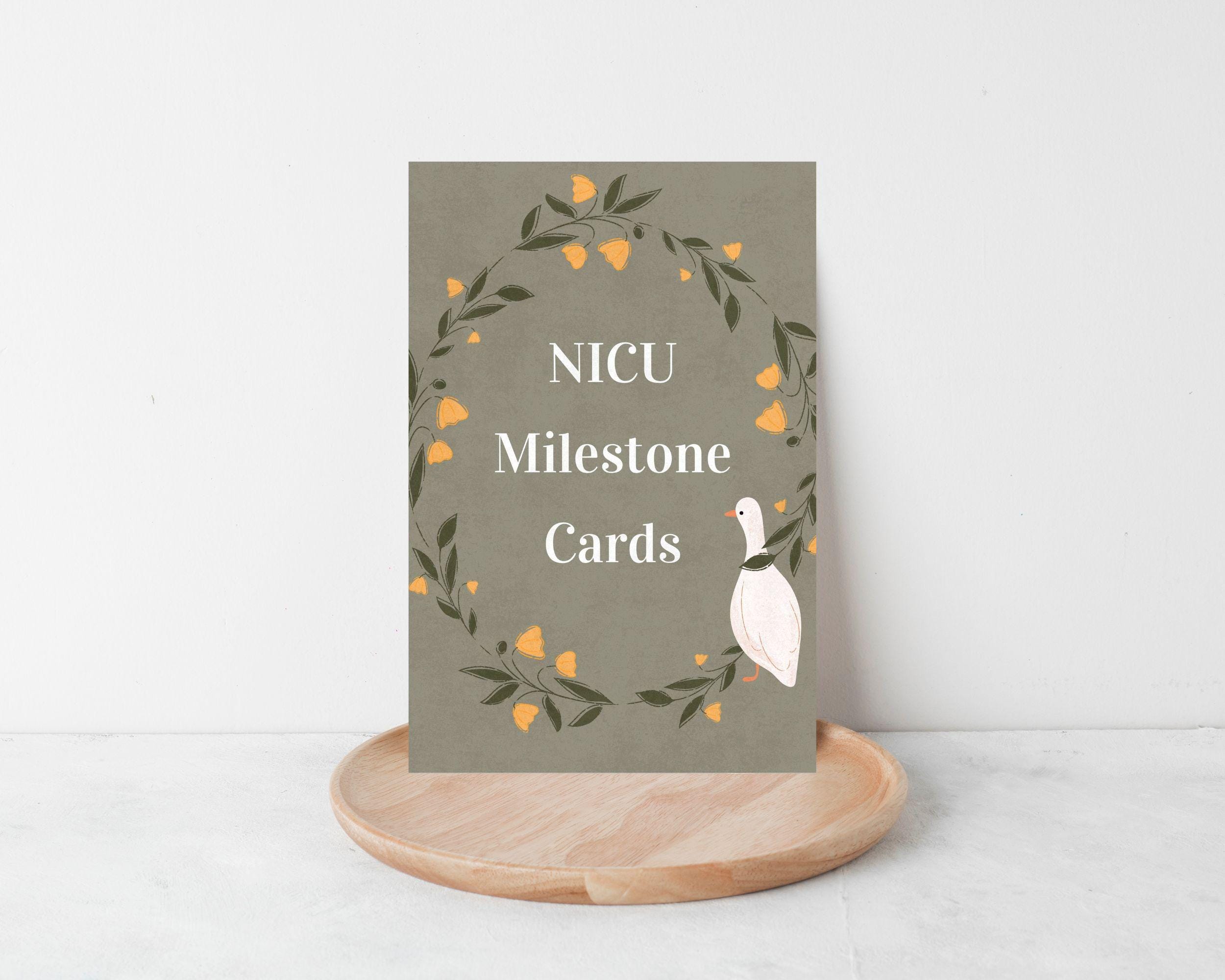 Silly Goose NICU Milestone Cards | Preemie Baby Photo Props | Gender ...