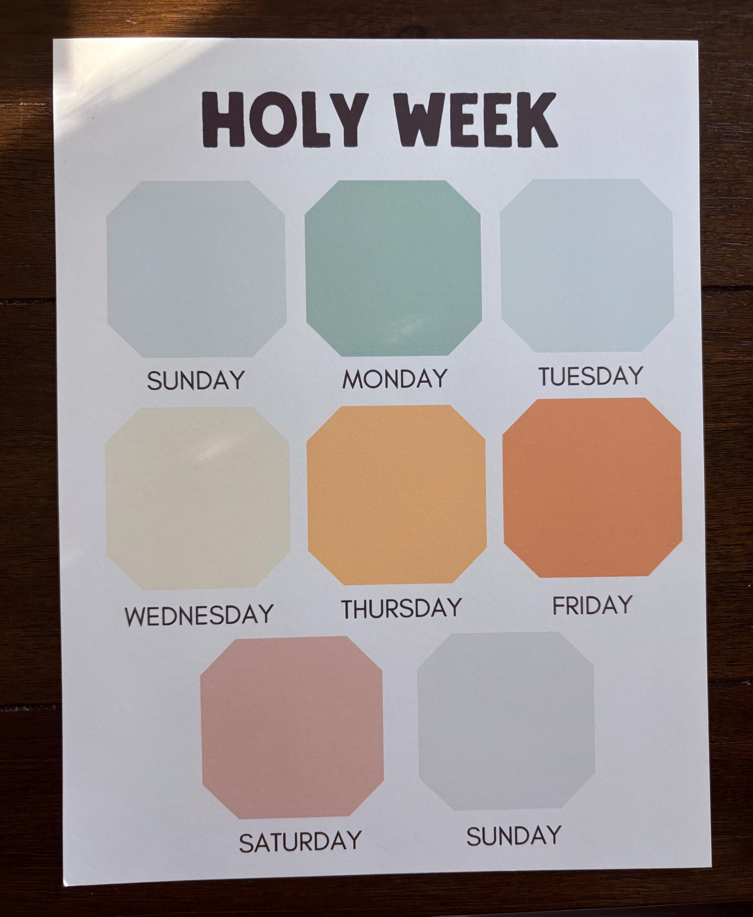 Holy Week Countdown Printable for Kids | Toddler Bible Busy Book Easter ...