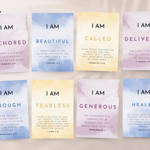 ABC Schrift Affirmationskarten | Alphabet Schriftkarte | Bibel-Vers-Erinnerung | Christliche Affirmation für Kinder | Motivierende Karten