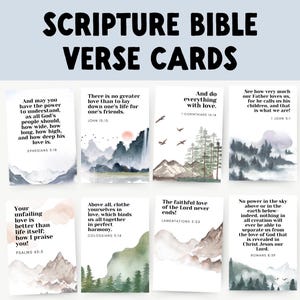 Aquarell Schriftkarten: Gottes Liebe Bibel Vers Affirmationen (digitaler Download)