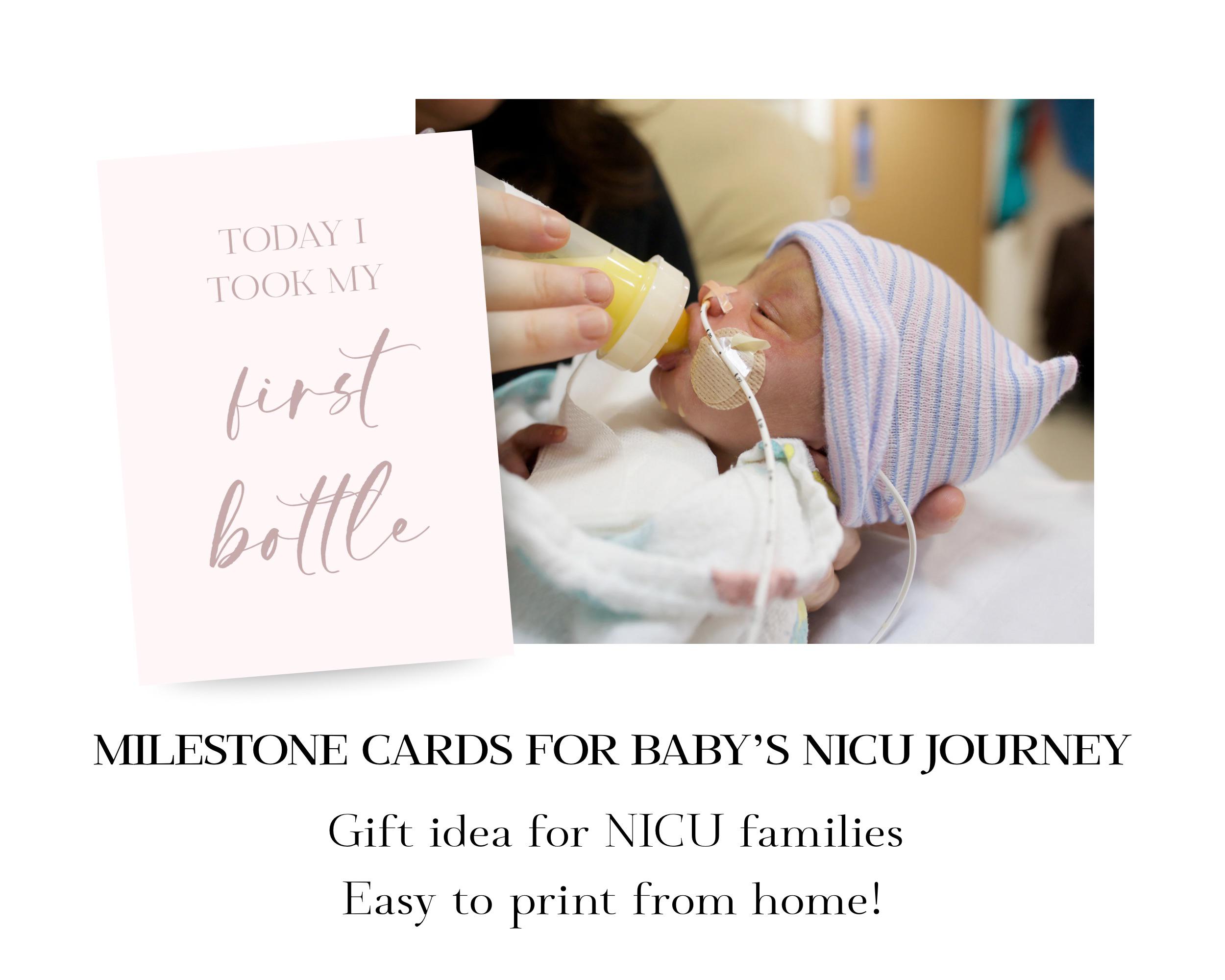 Vintage Pink Bow NICU Milestone Cards |printable Preemie Baby Girl ...