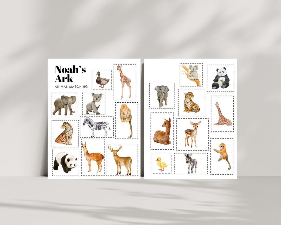 Printable Matching Game Noahs Ark