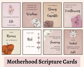 42 Motherhood Affirmation Cards | Christian Motherhood Scripture Bible Verses | Positive Daily Affirmations | Christian Mothers Day Gift