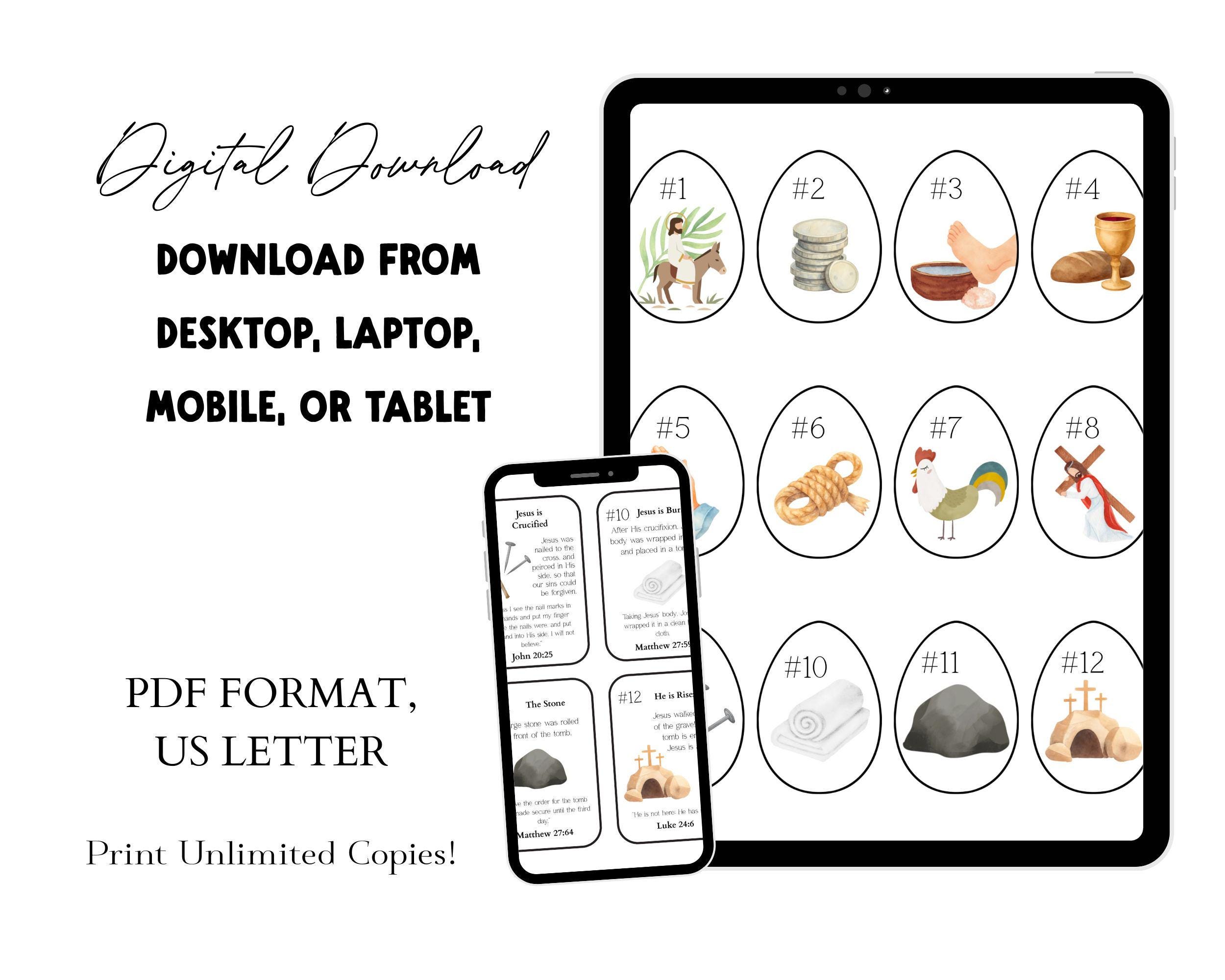 Religious Easter Story Cards for Resurrection Eggs- Christian Printable ...