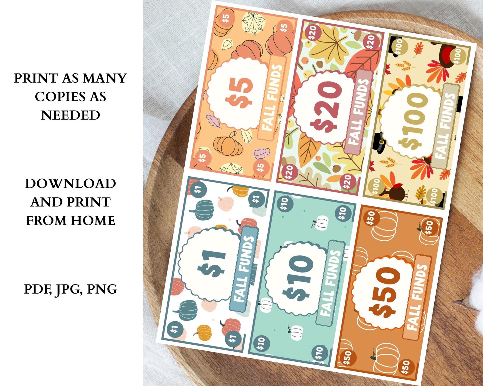 Fall Behavior Incentive Fall Pretend Play Money for Kids, Seasonal Fall-themed Reward Coupons ...