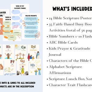 Printable Christian preschool Bible curriculum bundle with engaging faith-based posters and learning cards.