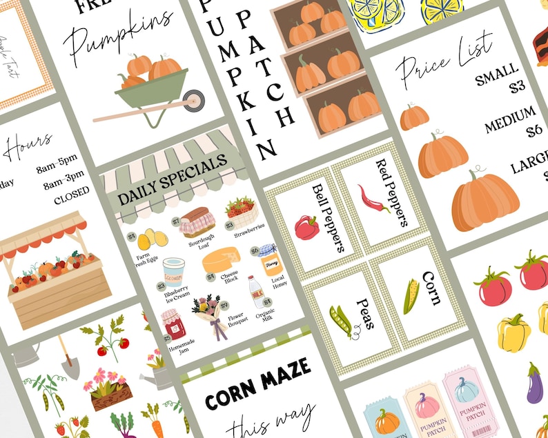 Fall Farmer’s Market Pretend Play Pack | Pumpkin Patch Dramatic Play ...