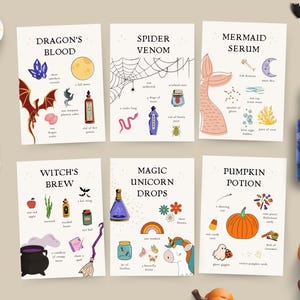 Karty z przepisami na miksturę czarownic na Halloween | Zaczarowane dekoracje na Halloween | Zabawa w kuchni z błotem | Zabawa sensoryczna na Halloween dla dzieci