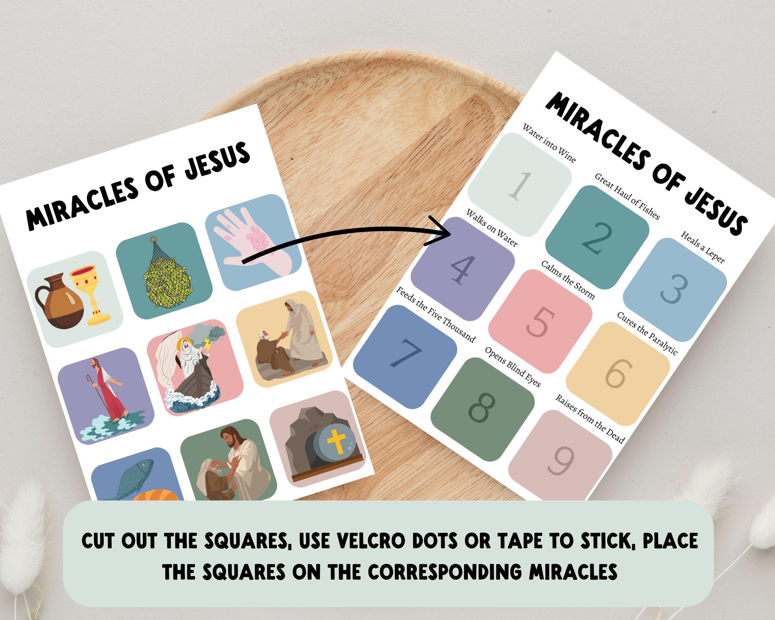 Miracles of Jesus Printable Worksheet for Kids | Christian Bible Busy ...