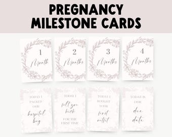 Pregnancy Milestone Cards-  Scripture Affirmations & Weekly Prayer, Christian Gift for Expecting Moms, Baby Bump Photo Prop Cards