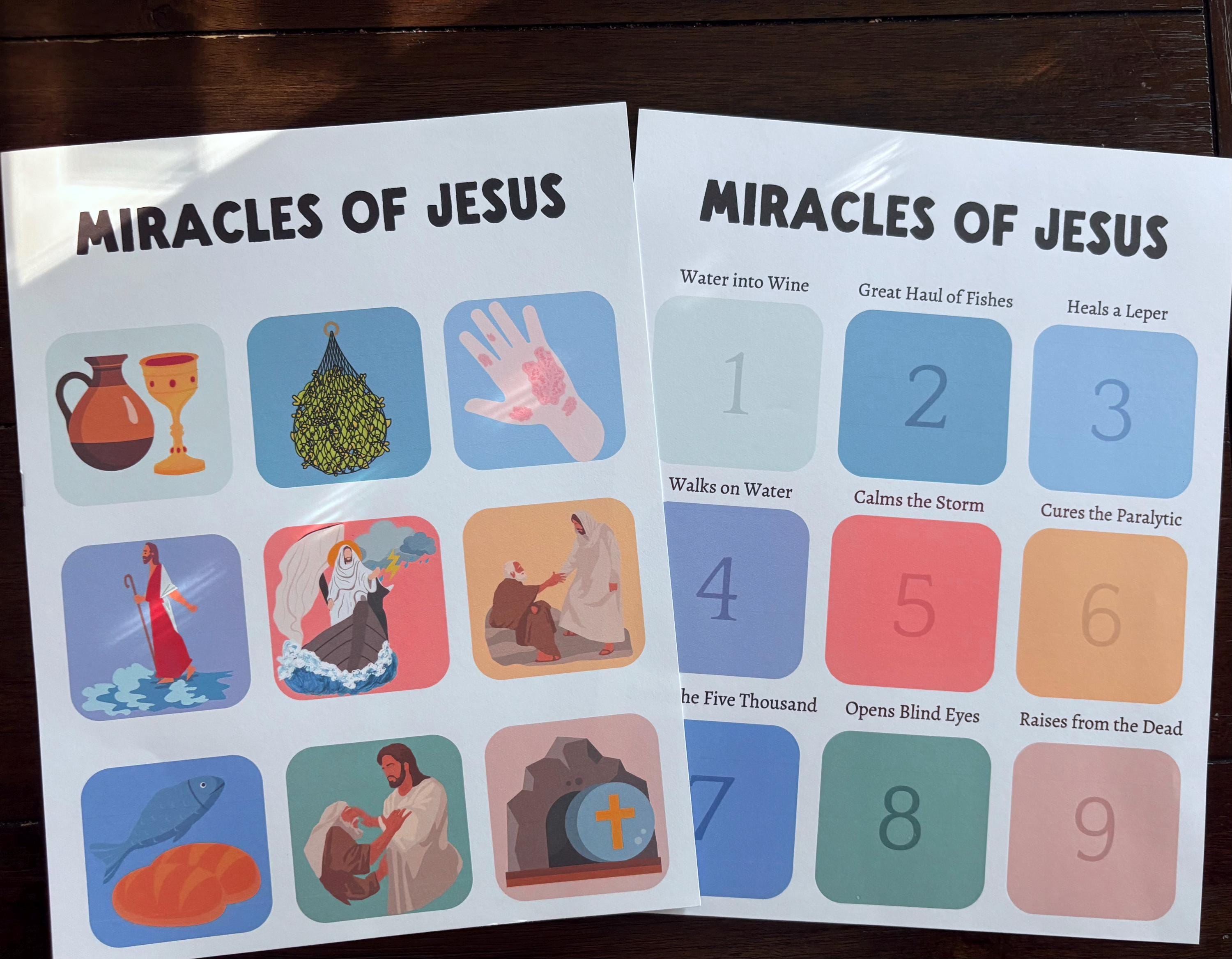 Miracles of Jesus Printable Worksheet for Kids | Christian Bible Busy ...