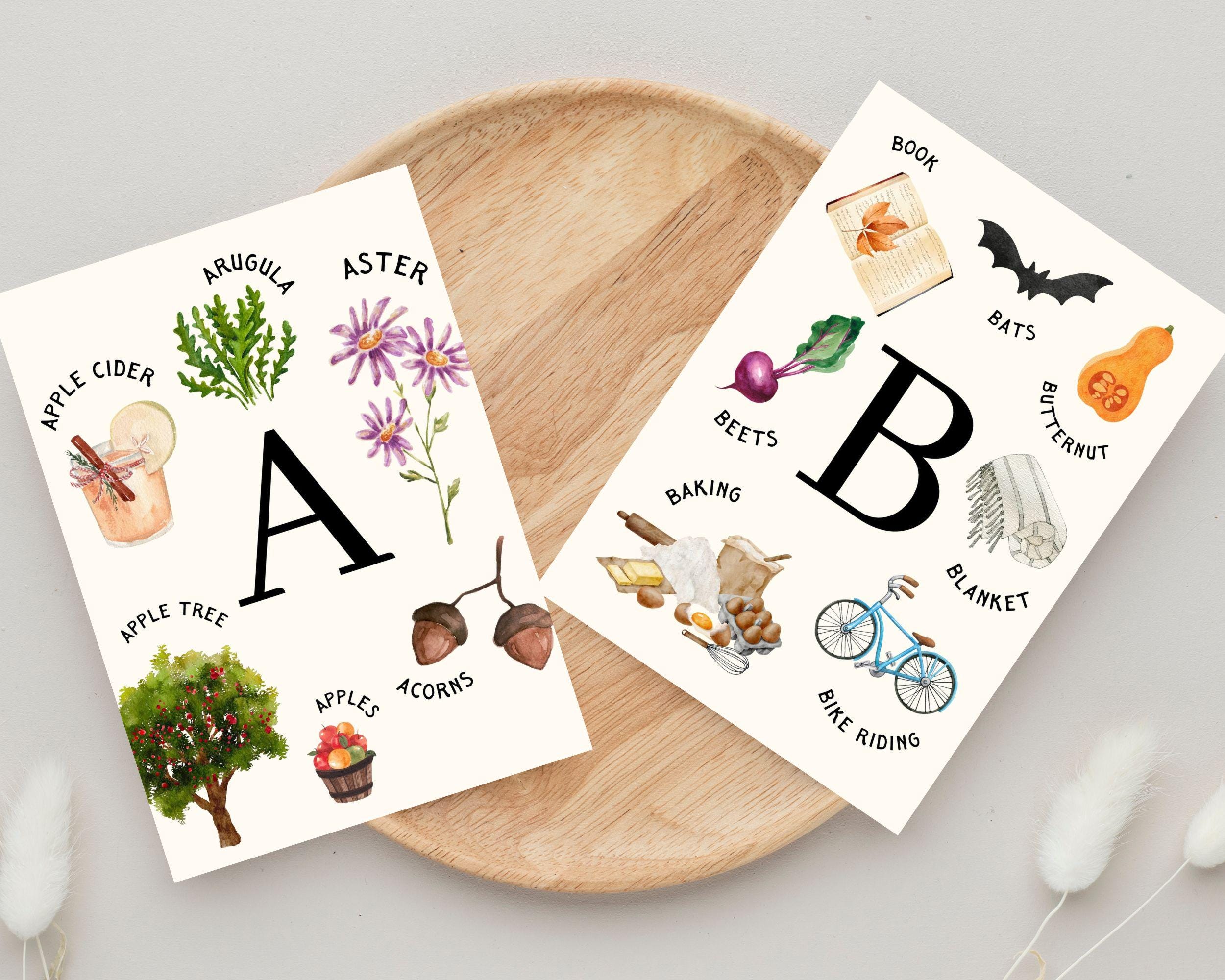 Autumn Preschool ABC Flashcards | Halloween Nature Alphabet for Kids ...