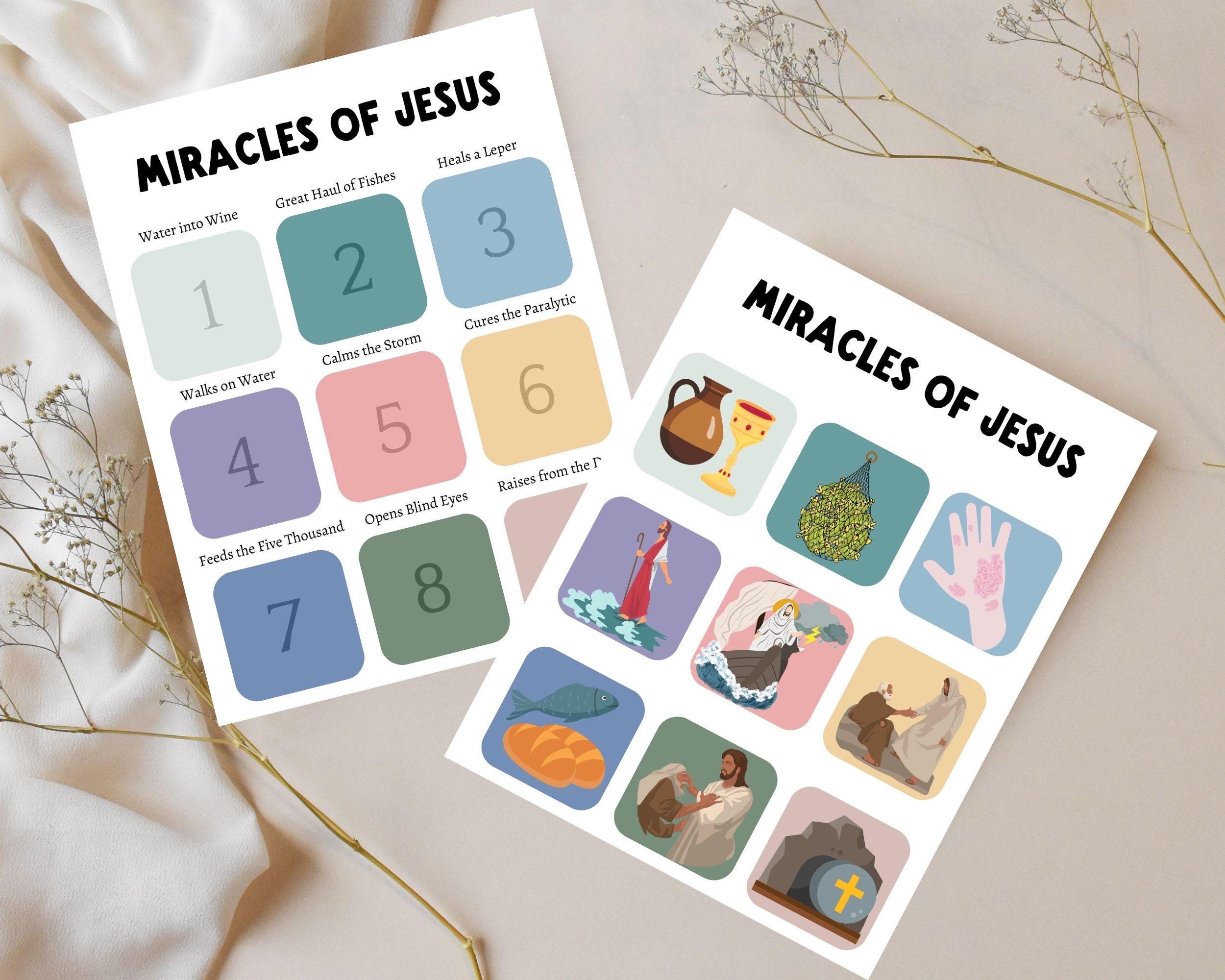 Miracles of Jesus Printable Worksheet for Kids | Christian Bible Busy ...